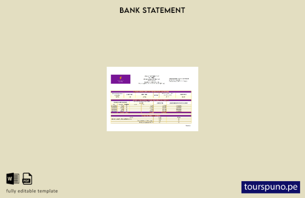 listo para imprimir plantilla de Excel de extracto bancario Polaris de Nigeria